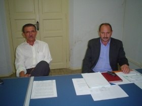 Prefeito_Municipal_de_Xanxere_Avelino_Menegolla_a_direita_visita_a_FECAM